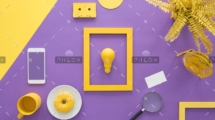 yellow frame on violet background PNCJ6TZ