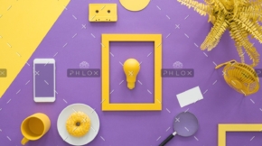 yellow frame on violet background PNCJ6TZ